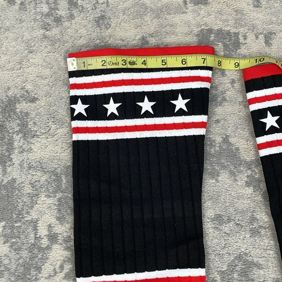 Givenchy Storm Rubber Rib Knit Thigh High Sock Boots Stars Stripe Sz 39 - Picture 15 of 16